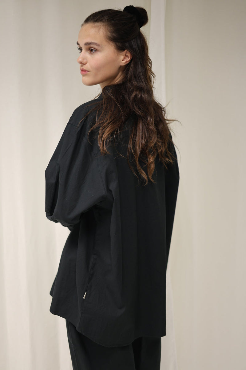BLOUSE BOUCLE BASIC - Zwart