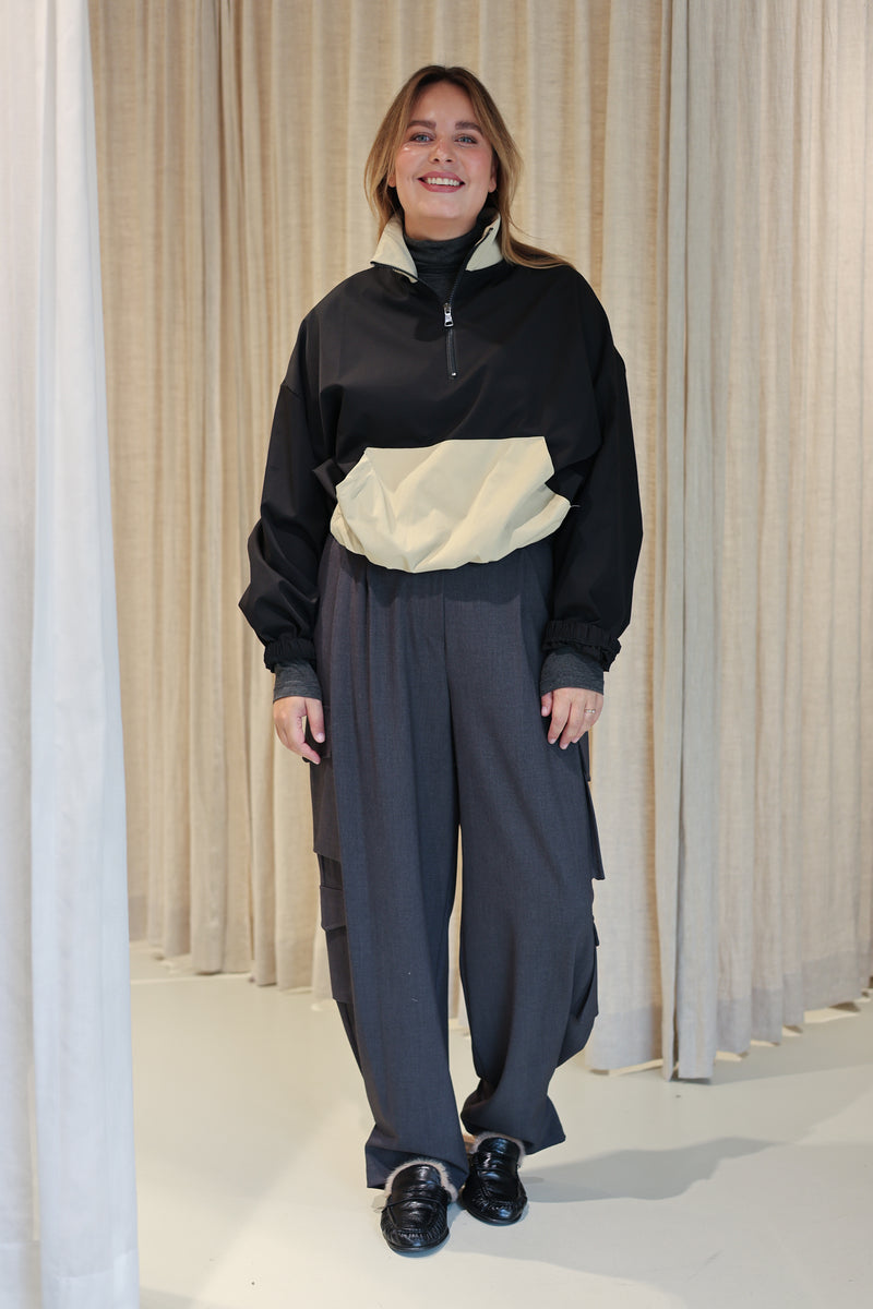 Two tone Anorak - Zwart