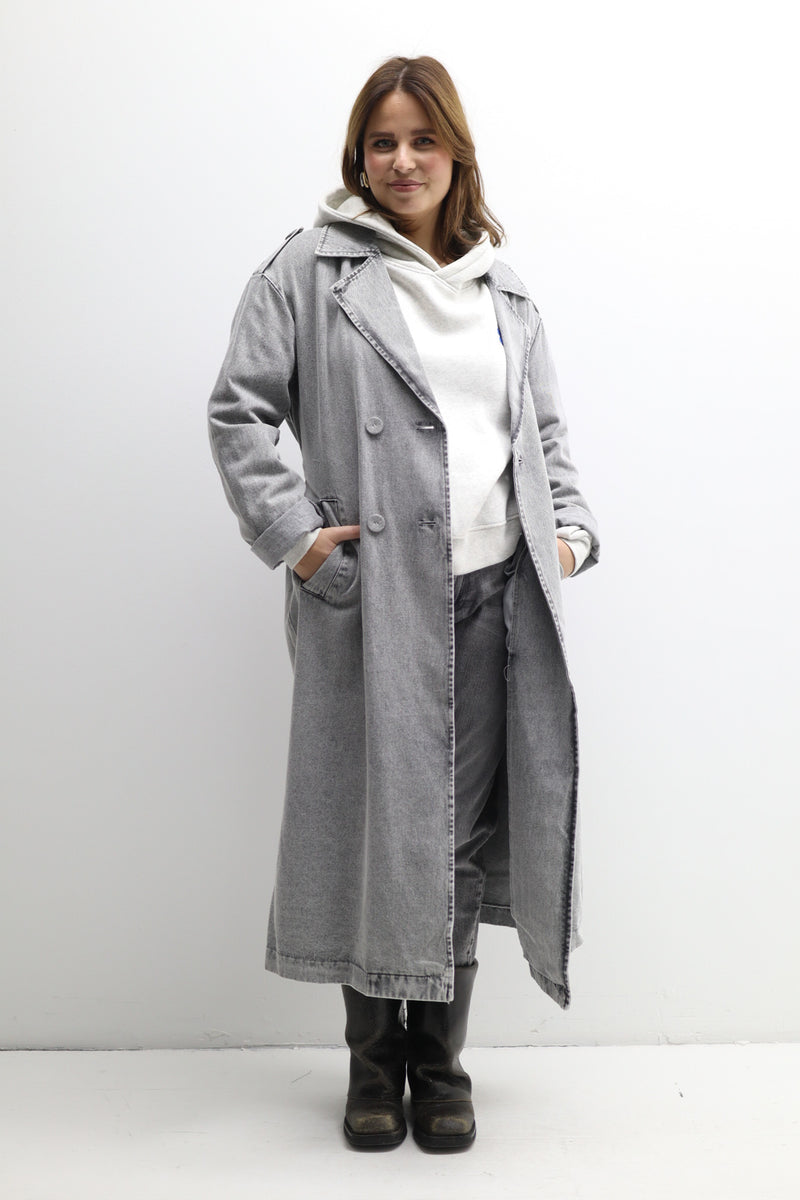 Vici l/s denim trench coat