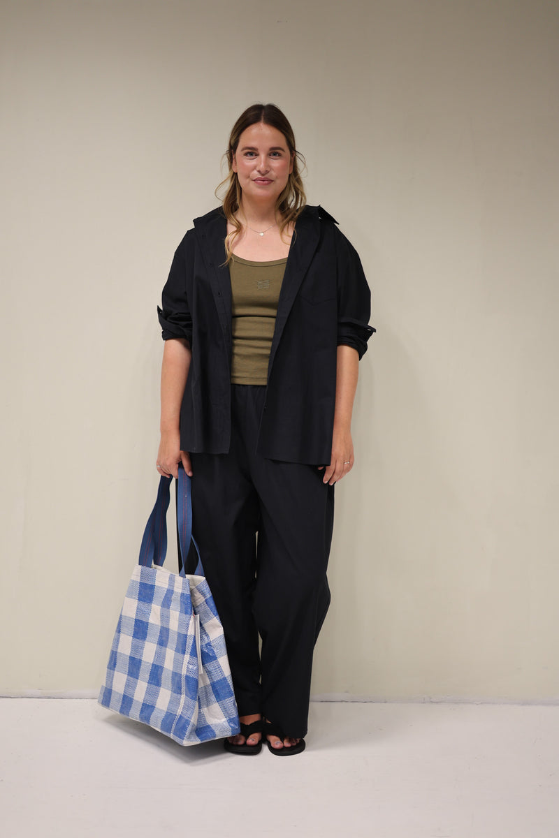 BOUCLE PANTS - Donker Blauw