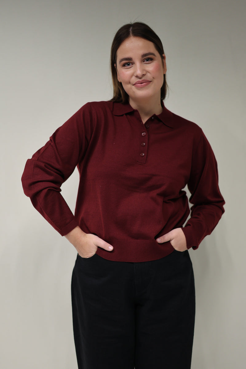 AWSIKITA LS O-NECK KNIT POLO