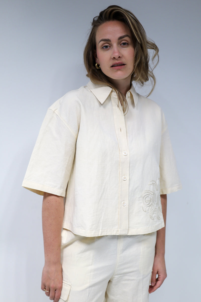 COTTON LINEN SUN SHIRT