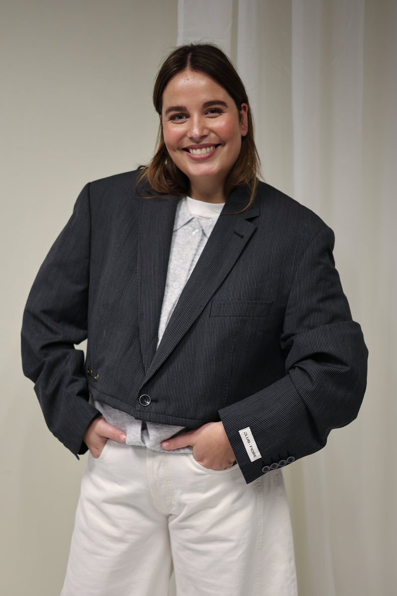 Cropped blazer - Strepen
