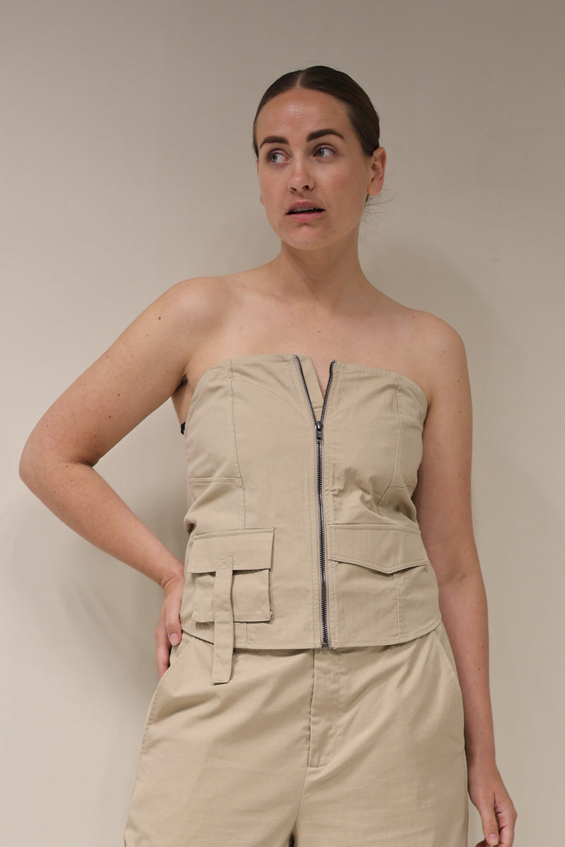 KeshaCC Zip Tube Top - Bruin