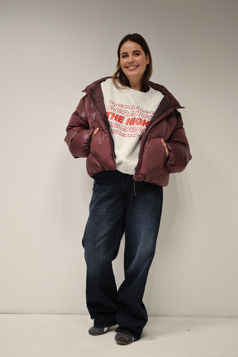 NEBULA Short Puffer Jacket - Burgundy