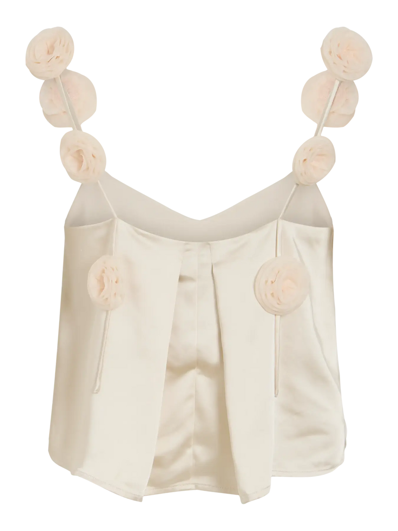 VICILLE V-NECK ROSE SINGLET TOP