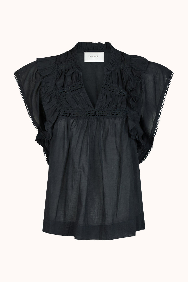 Jayla S Voile Top - Donker Blauw