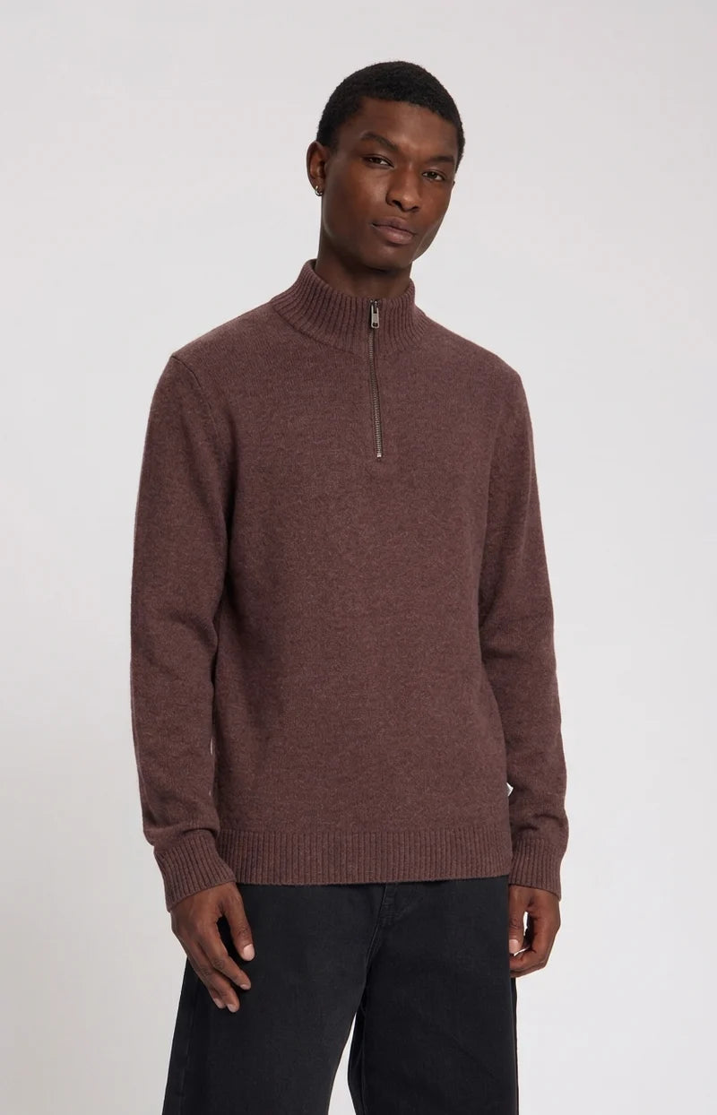 LAMAR KNITTED HALF ZIP - HUCKLEBERRY