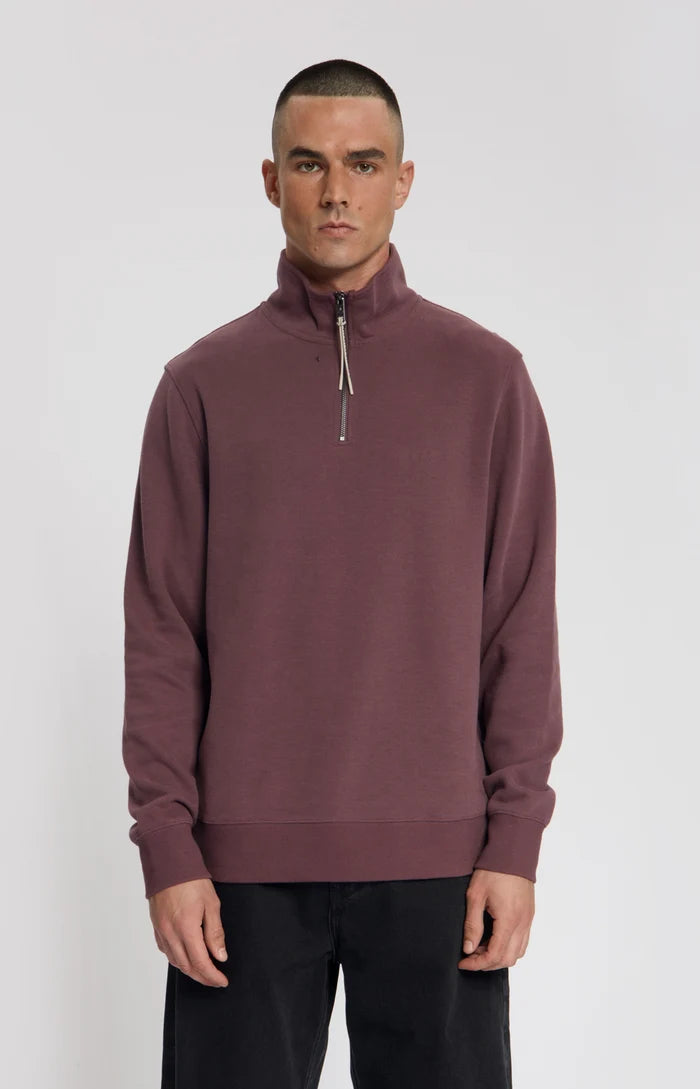 MIND SOFT HALF ZIP SWEAT - HUCKLEBERRY