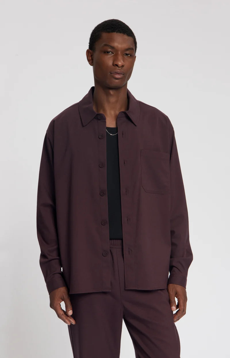 HAPI BRUSHED TWILL SHIRT - HUCKLEBERRY