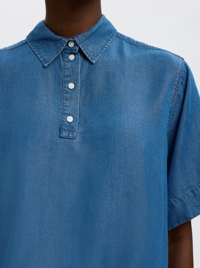 SLFJANNA OVERSIZE 2/4 POLO SHIRT
