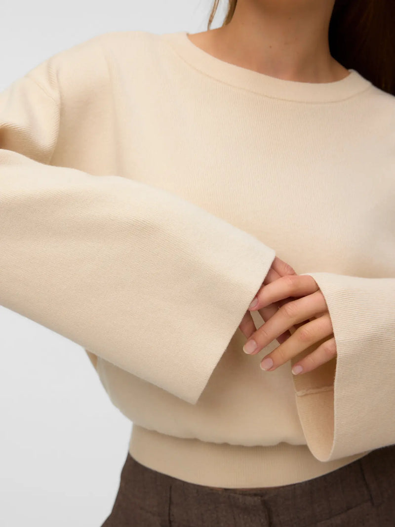 AWHANNA LS CREW NECK KNIT PULLOVER