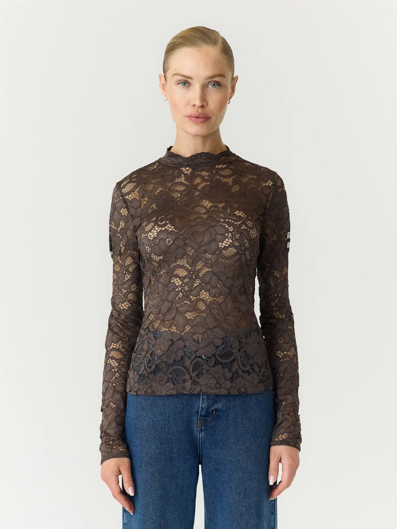 YASLACEY LS LACE TOP