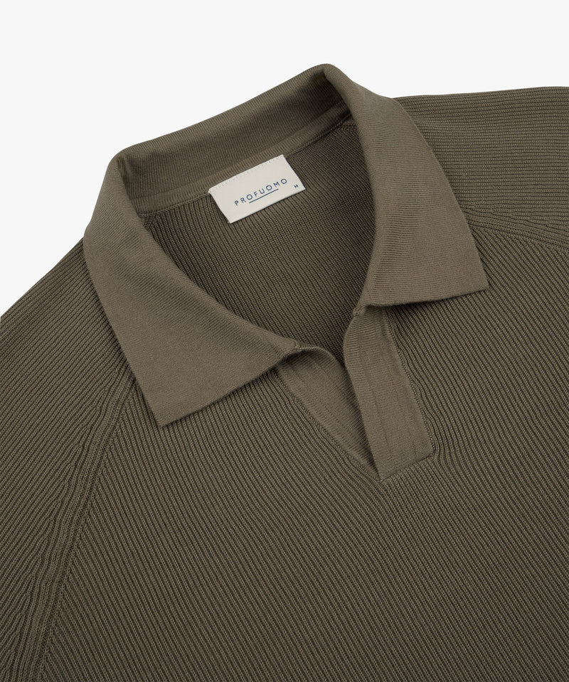 POLO OPEN COLLAR SS L BROWN