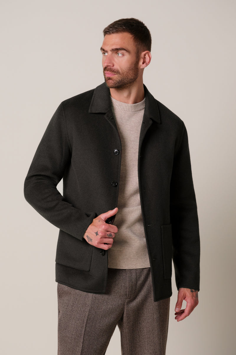 OVERSHIRT WO BASIC D.BROWN