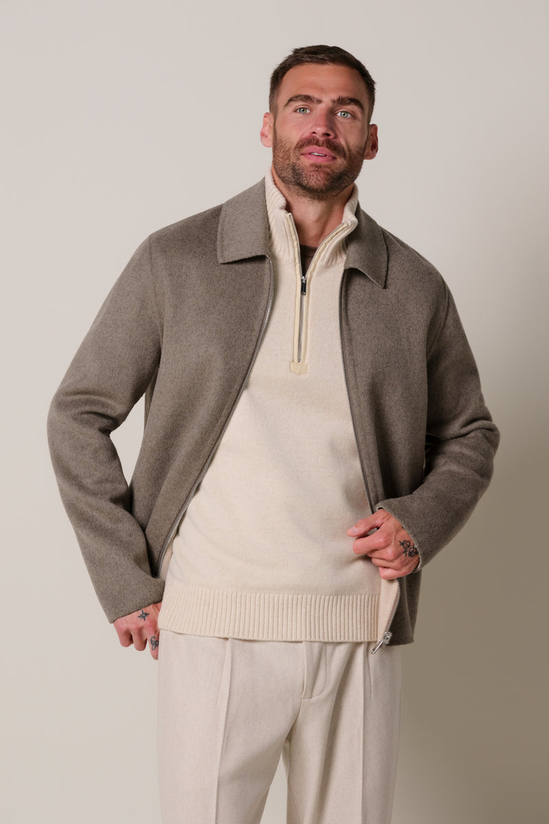 OVERSHIRT WO ZIP REV BROWN