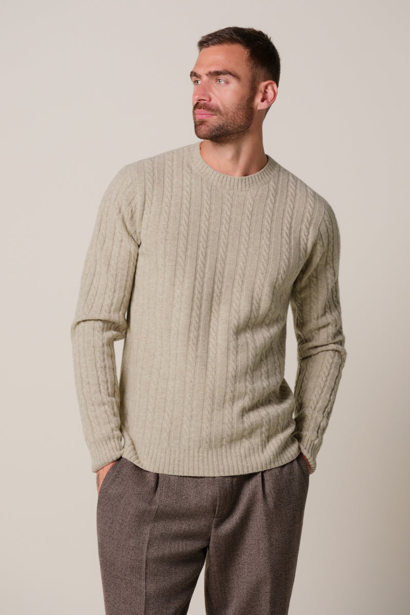 PULLOVER CREW NECK L BEIGE