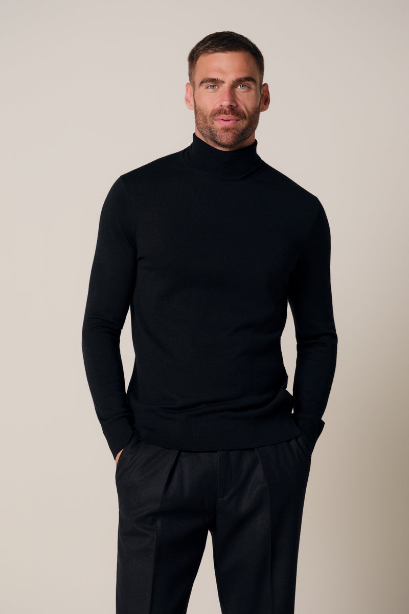PULLOVER ROLL NECK BLACK