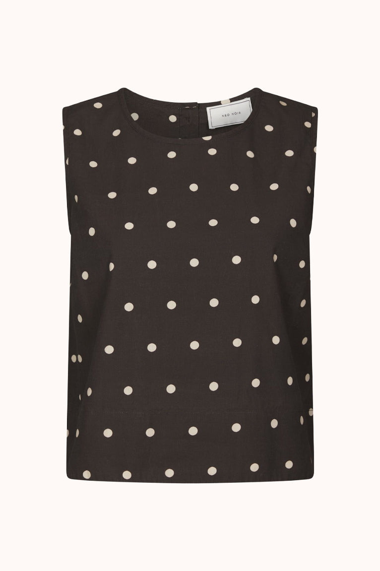 Polly Dot Top - Bruin dessin