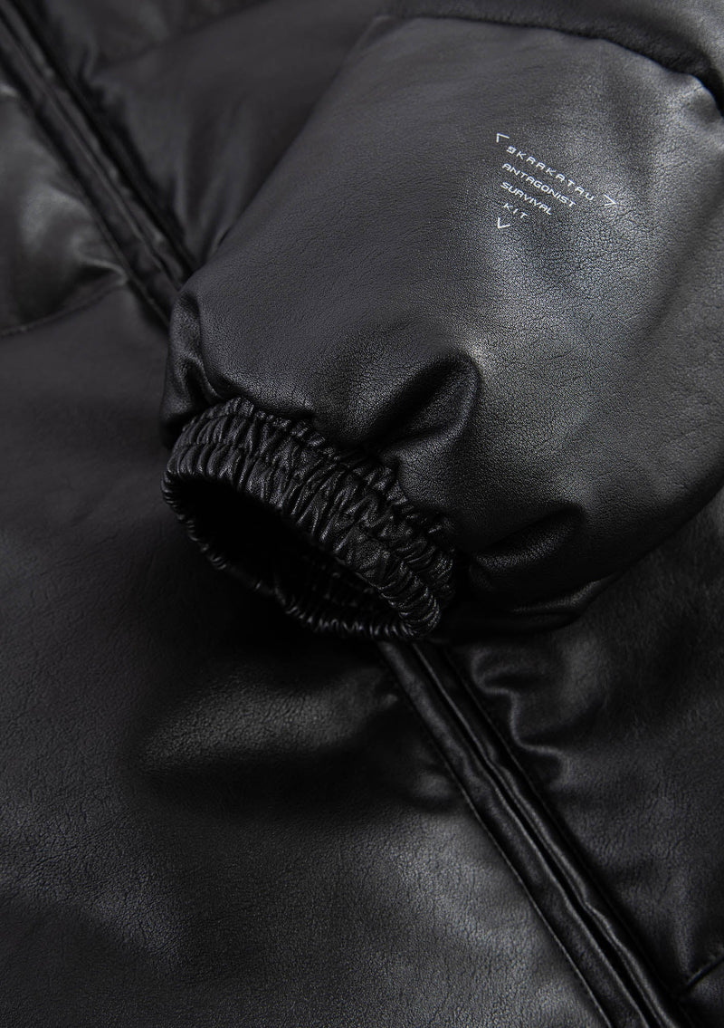 NARWARU Faux Leather Puffer - Black