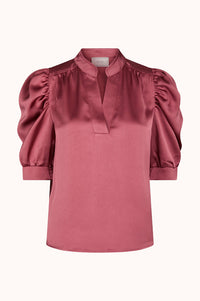 Roella Sateen Blouse - Cherry Pink