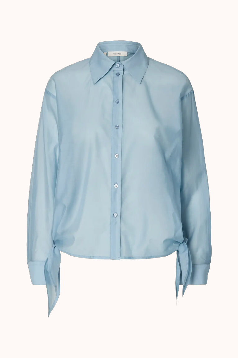 SLFIRIS RELAXED LS TIE DETAIL SHIRT B