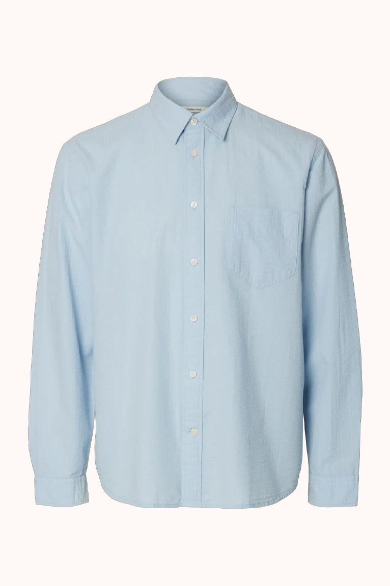 SLHREGFREDDIE SOLID SEERSUCKER LS SHIRT