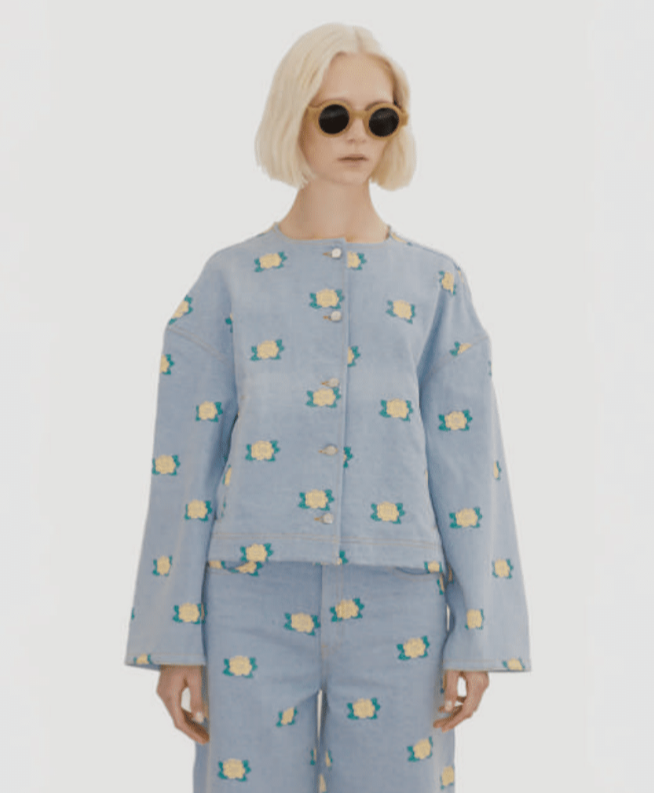 Flowers Crop Jacket