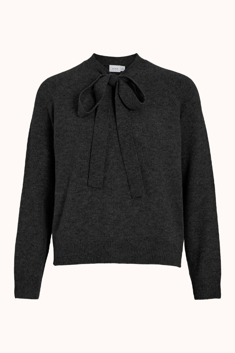 VIFOLLY HIGHNECK L/S TIE KNIT TOP/R