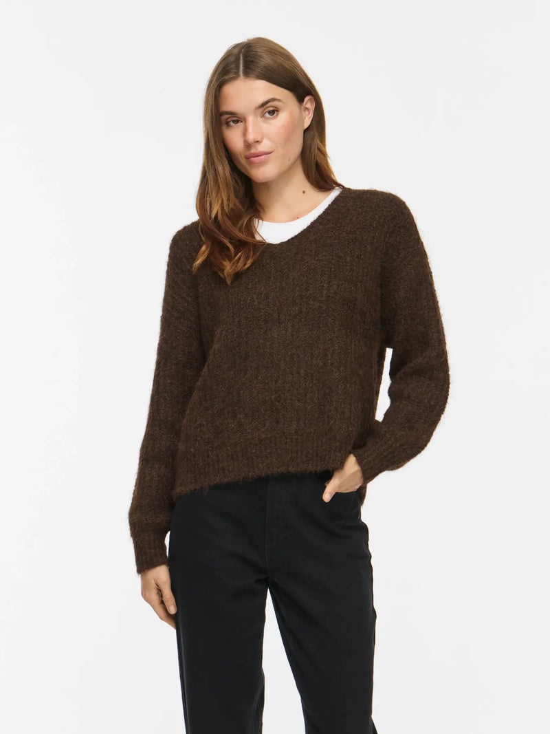 VILAMPE V-NECK L/S KNIT TOP