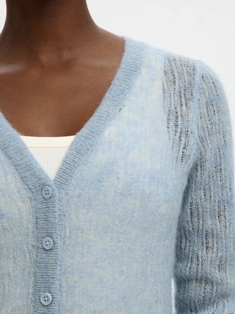 SLFMAYER LS KNIT STRUCTURE CARDIGAN - Blauwe