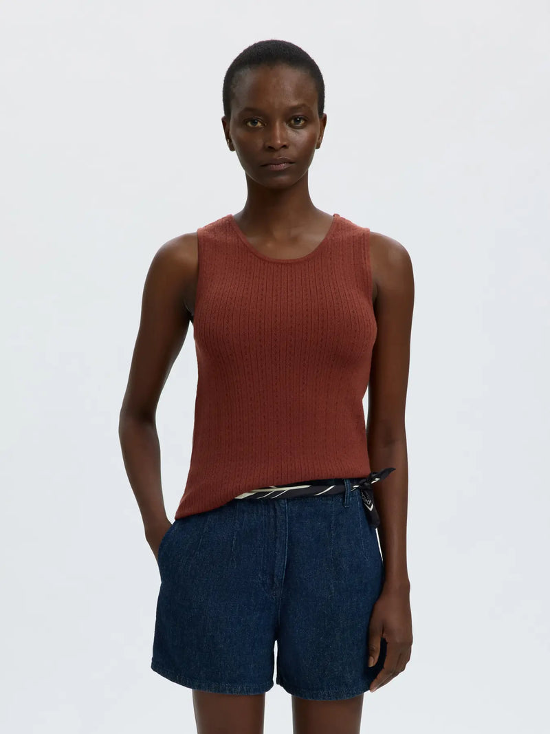 SLFHELLE POINTEL SL KNIT TOP