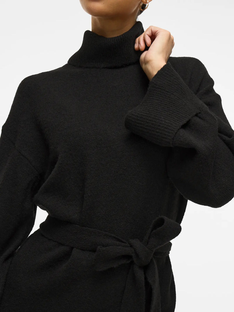 VIROLFIE L/S TIE BELT KNIT DRESS