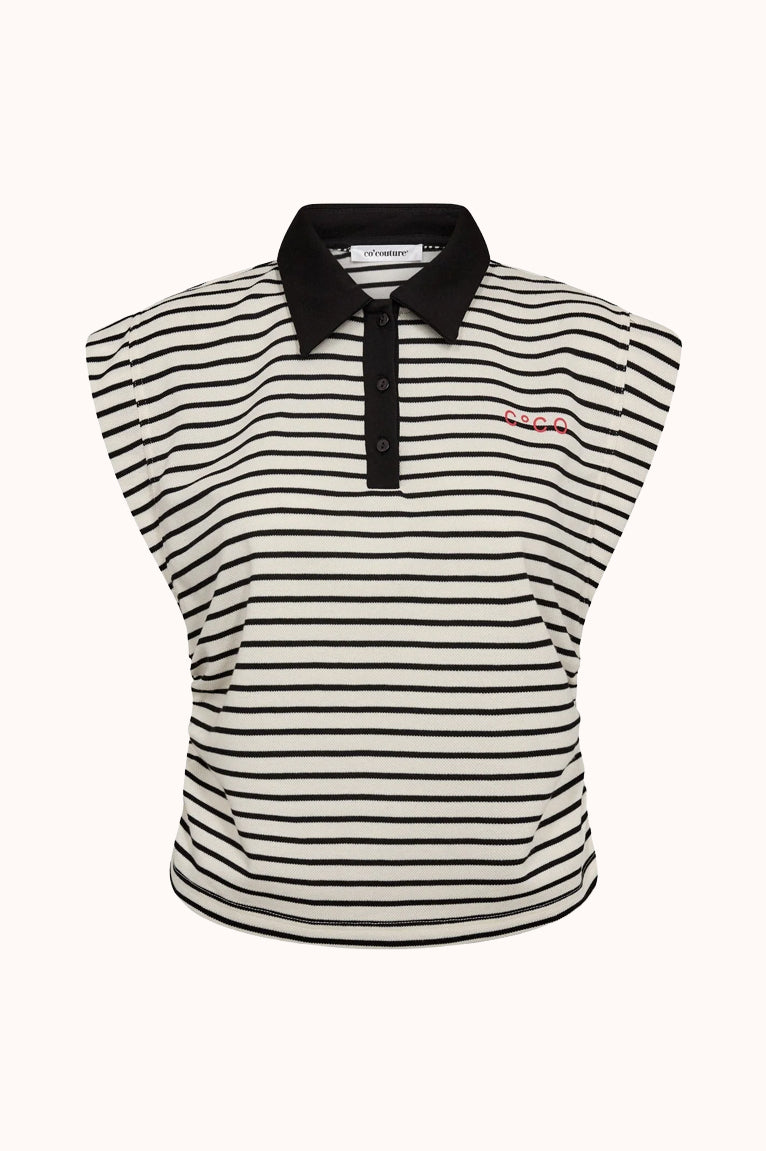 NormaCC Stripe Polo Top - Zwart