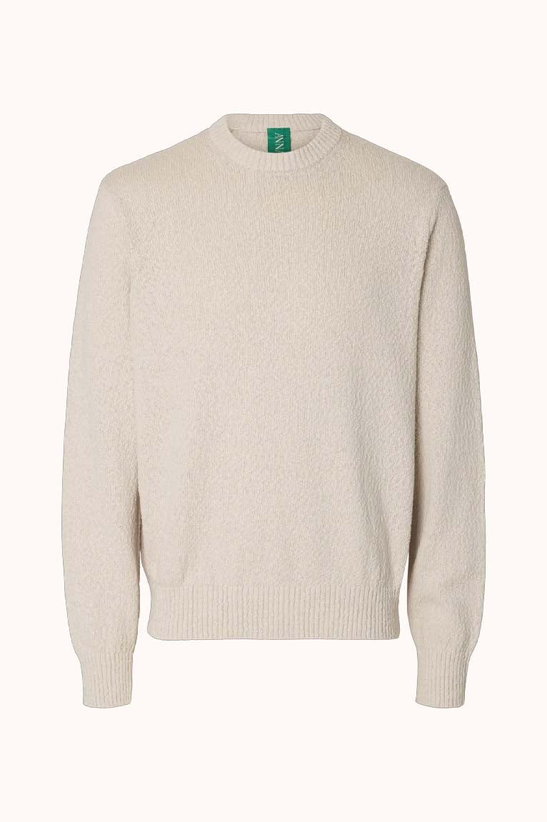 ANRRAGI BOUCLE LS KNIT CREW NECK