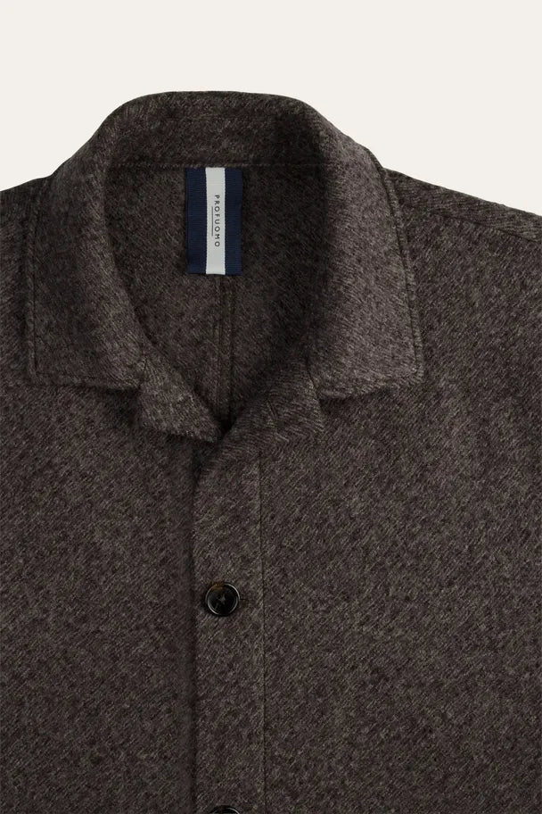 Aubergine boiled wollen overshirt