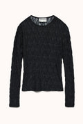 AWTESSY LS O-NECK LACE TOP