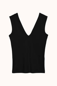 AWVEGA V-NECK TANK TOP - Zwart