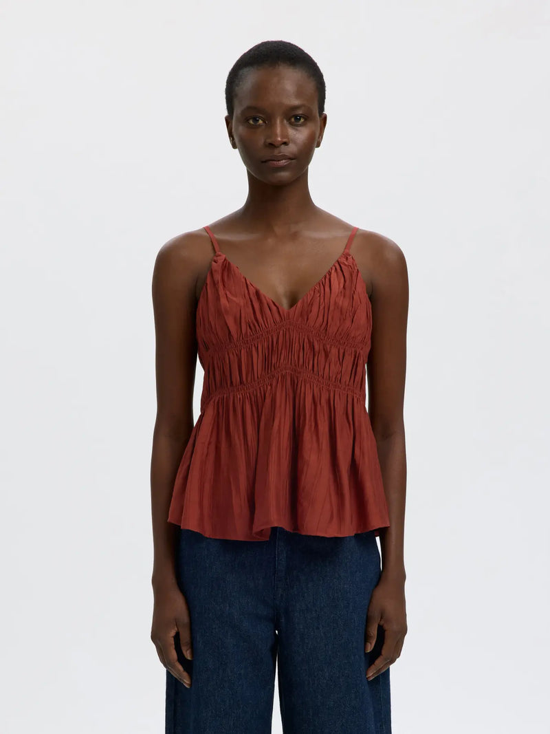 SLFJACKIE STRAP TOP  - Rood
