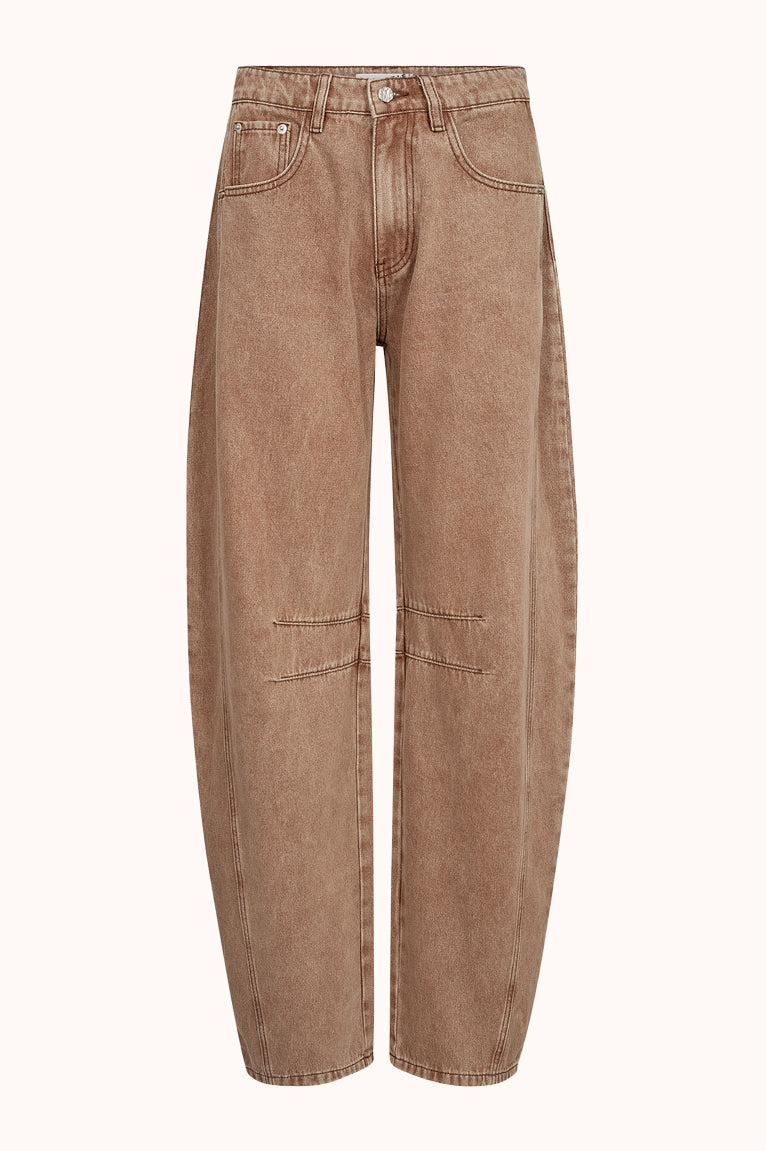 Drew Barrel Panel Tall Jeans Camel
