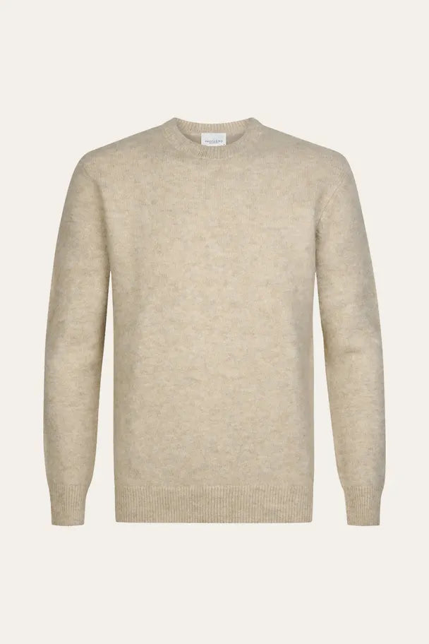 Beige wollen alpaca crewneck