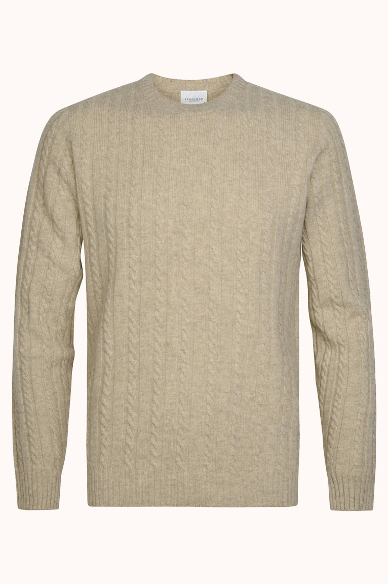 PULLOVER CREW NECK L BEIGE