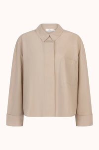 Imen dubbel manchet poplin blouse zand