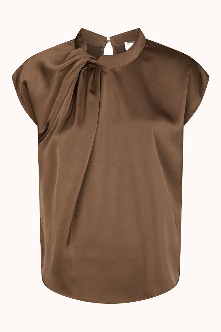 Fleur Drapy Satin Blouse