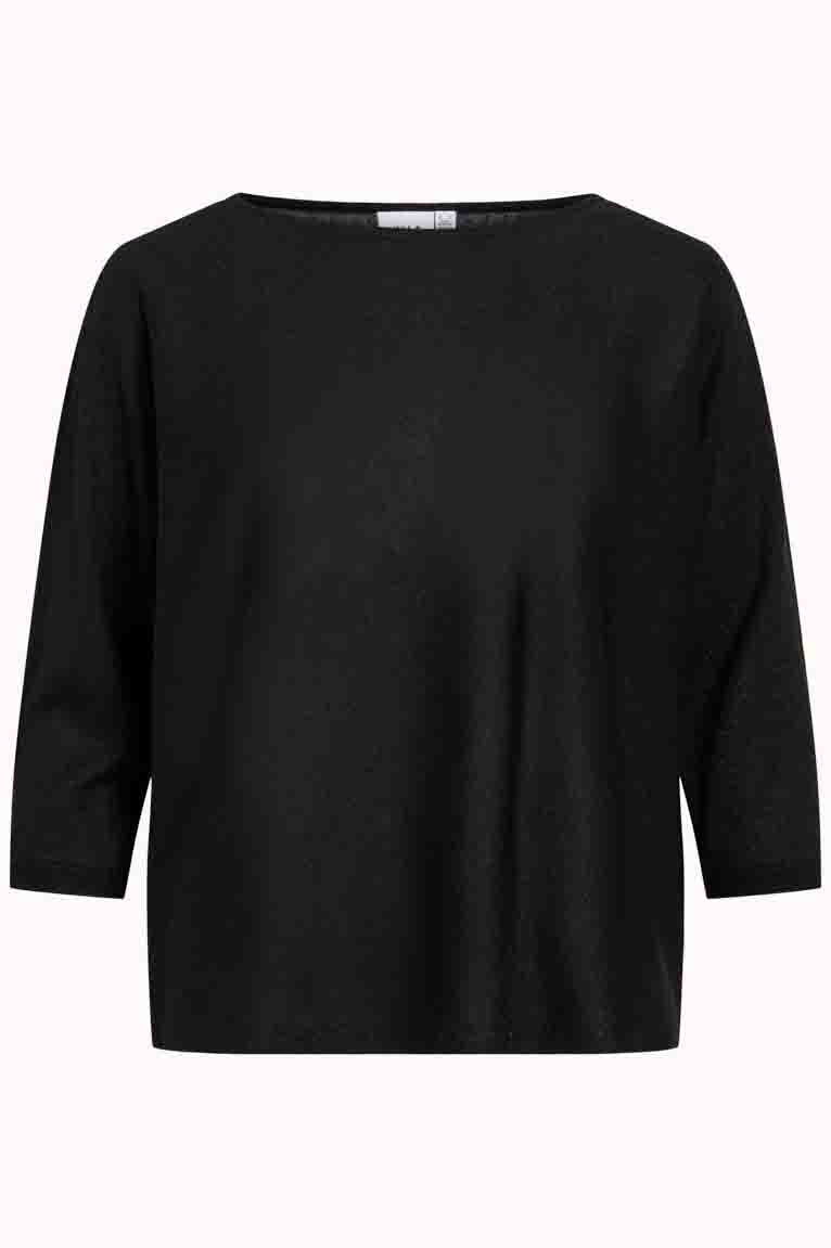 VIMALU BOATNECK 3/4 GLITTER KNIT TOP