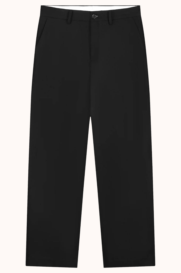 Wool Barrel Leg Pant