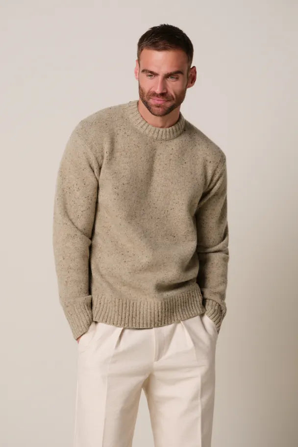 Bruine Donegal crewneck
