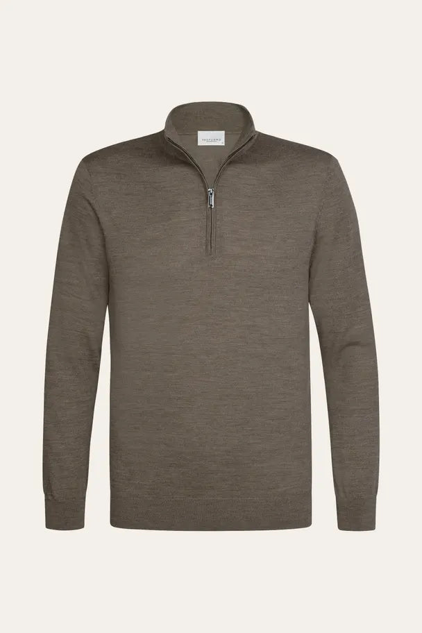 Bruine merino half zip