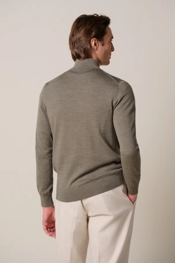 Bruine merino half zip