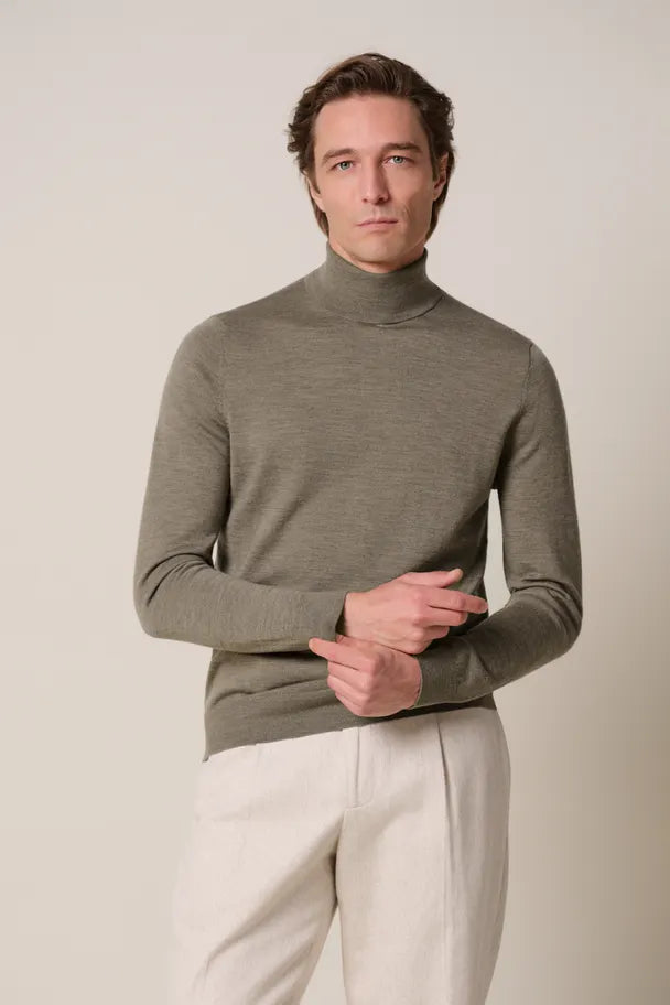 Bruine merino rollneck